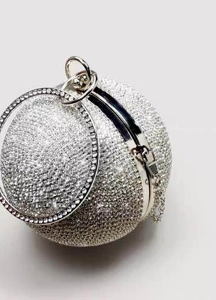 Rhinestone Embellished Disco Ball Evening Purse