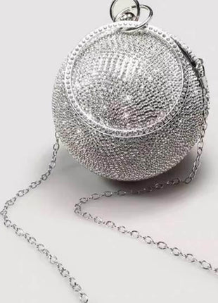 Rhinestone Embellished Disco Ball Evening Purse