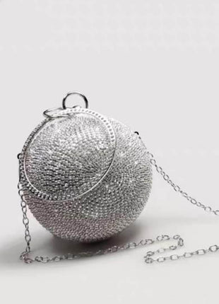 Rhinestone Embellished Disco Ball Evening Purse