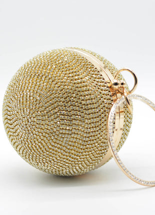 Rhinestone Embellished Disco Ball Evening Purse