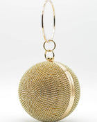Rhinestone Embellished Disco Ball Evening Purse
