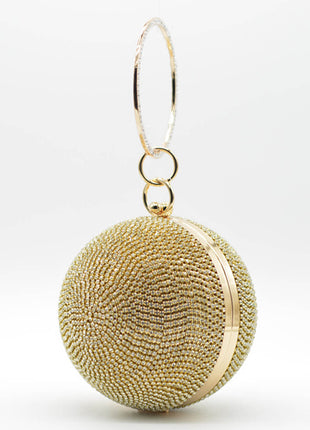 Rhinestone Embellished Disco Ball Evening Purse