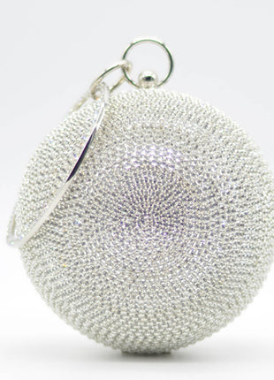 Rhinestone Embellished Disco Ball Evening Purse