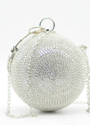 Rhinestone Embellished Disco Ball Evening Purse