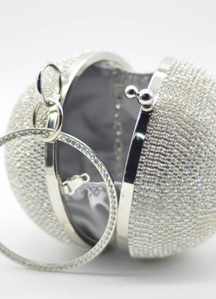 Rhinestone Embellished Disco Ball Evening Purse