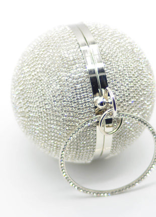 Rhinestone Embellished Disco Ball Evening Purse