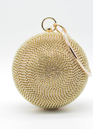 Rhinestone Embellished Disco Ball Evening Purse