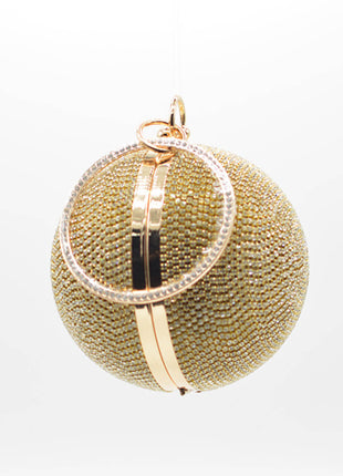 Rhinestone Embellished Disco Ball Evening Purse