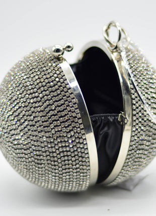 Rhinestone Embellished Disco Ball Evening Purse