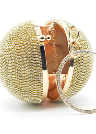 Rhinestone Embellished Disco Ball Evening Purse