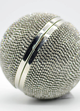 Rhinestone Embellished Disco Ball Evening Purse