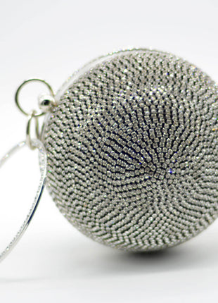 Rhinestone Embellished Disco Ball Evening Purse