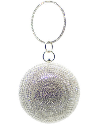 Rhinestone Embellished Disco Ball Evening Purse