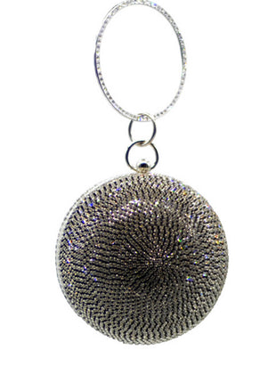 Rhinestone Embellished Disco Ball Evening Purse