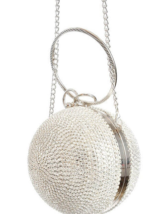 Rhinestone Embellished Disco Ball Evening Purse