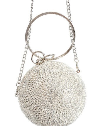 Rhinestone Embellished Disco Ball Evening Purse