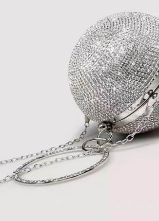 Rhinestone Embellished Disco Ball Evening Purse