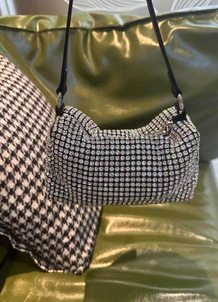 Mini Diamond-Like Rhinestones Baguette Bags Evening Crossbody Bag