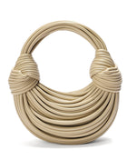 Faux Leather Noodles Knotted Top Handle Clutch Bags