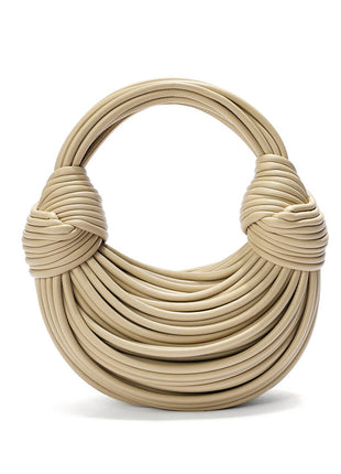 Faux Leather Noodles Knotted Top Handle Clutch Bags