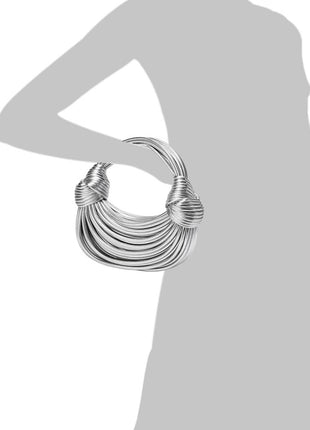 Faux Leather Noodles Knotted Top Handle Clutch Bags