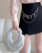 Faux Leather Noodles Knotted Top Handle Clutch Bags