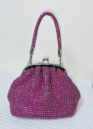 All Over Rhinestones Evening Clutch Bags With Straps