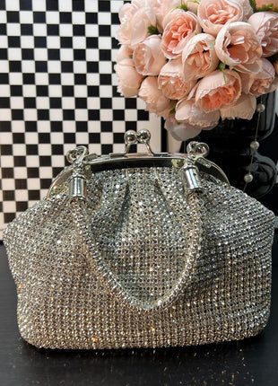 All Over Rhinestones Evening Clutch Bags With Straps