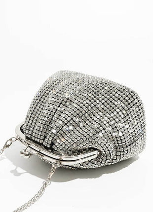 All Over Rhinestones Evening Clutch Bags With Straps