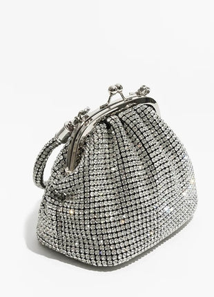 All Over Rhinestones Evening Clutch Bags With Straps