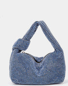 Rhinestone Knot-Handle Slouchy Dumpling Bling Shoulder Bag
