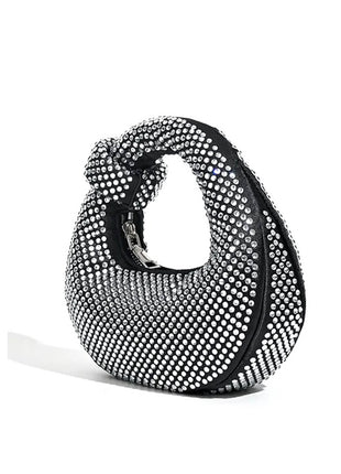 Crystal Loop-Handle Evening Moon Bag