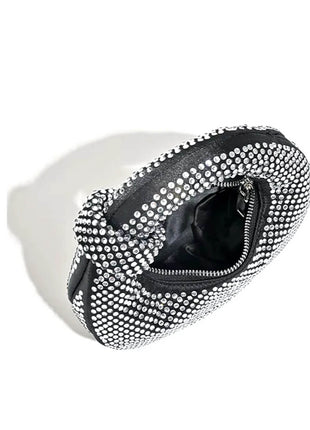 Crystal Loop-Handle Evening Moon Bag