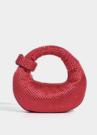 Crystal Loop-Handle Evening Moon Bag