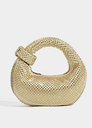Crystal Loop-Handle Evening Moon Bag