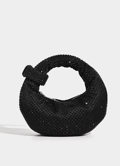 Crystal Loop-Handle Evening Moon Bag