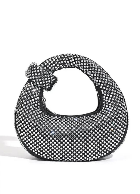 Crystal Loop-Handle Evening Moon Bag