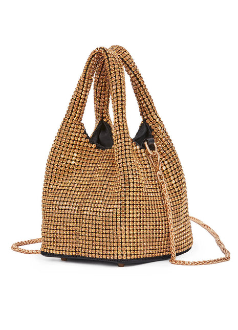 Crystals Embellished Slouchy Mini Tote Handbag