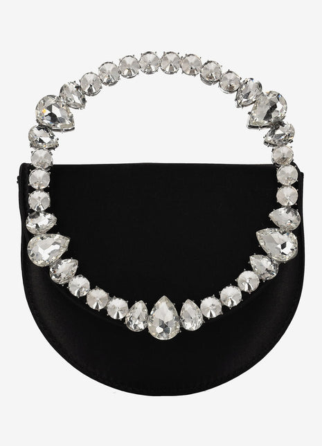 Rhinestones Embellished Satin Evening Clutch