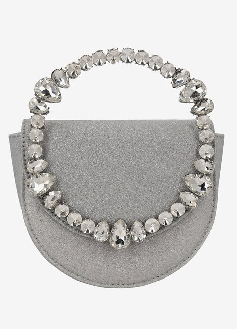 Rhinestones Embellished Satin Evening Clutch