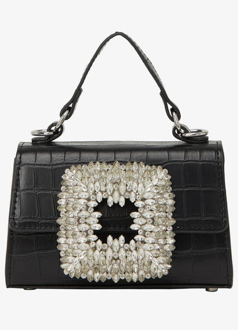 Rhinestones Embellished Crocodile Crossbody Handbag