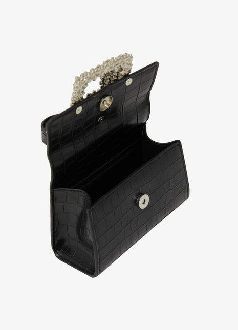 Rhinestones Embellished Crocodile Crossbody Handbag