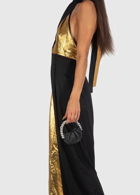 Metallic Embellished Rhinestone Evening Purse Clutch