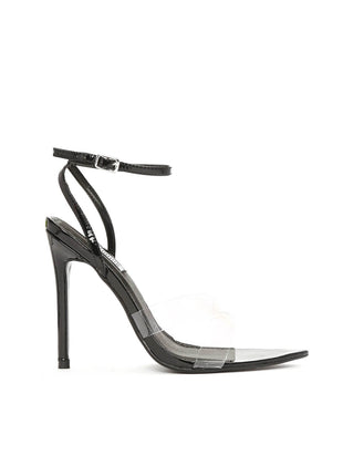 Clear Pvc Strap Pointed Toe Stiletto Heeled Sandal