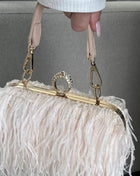 All-Over Feather Fringe Evening Clutch