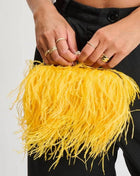 All-Over Feather Fringe Evening Clutch