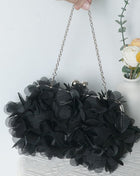 Flower Petal Wedding Evening Clutch With Straps