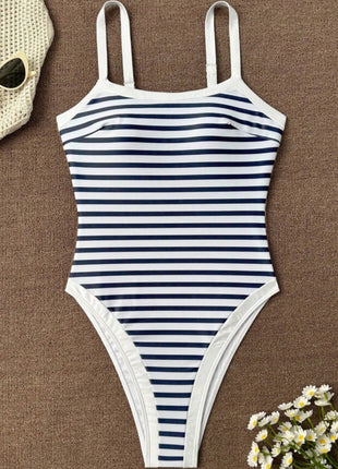 Contrast Striped One-Piece Swimsuit