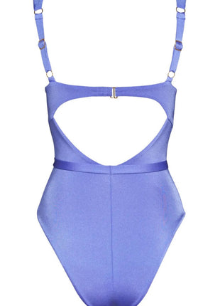 Ruched Balconette Underwire Seashell Belted One Piece Swimsuit