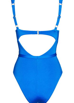 Ruched Balconette Underwire Seashell Belted One Piece Swimsuit